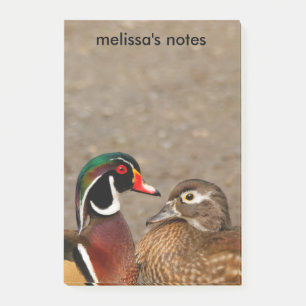 Bloco De Notas Belo Momento Tocante Entre Patos De Madeira