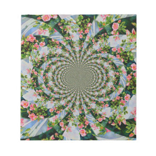 Bloco De Notas Belo rosa-boho, rosas vermelhas, floral-aquarela