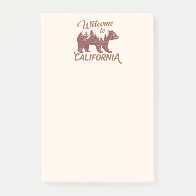 Bloco De Notas Bem-vindo ao Urso da Califórnia (Frente)