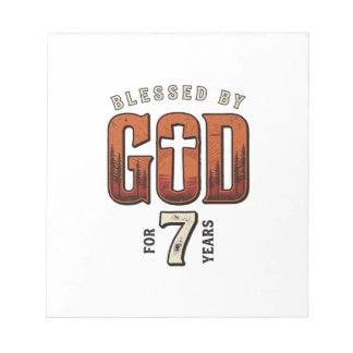 Bloco De Notas Bênção de Deus 7 Anos Camiseta Cristã Vintage