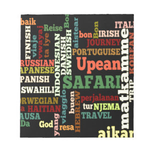 Bloco De Notas Bênçãos internacionais de Viagem