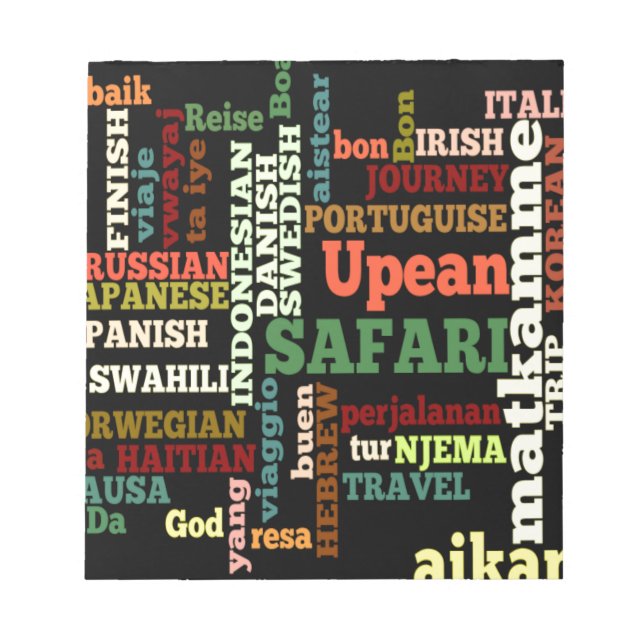 Bloco De Notas Bênçãos internacionais de Viagem (Frente)