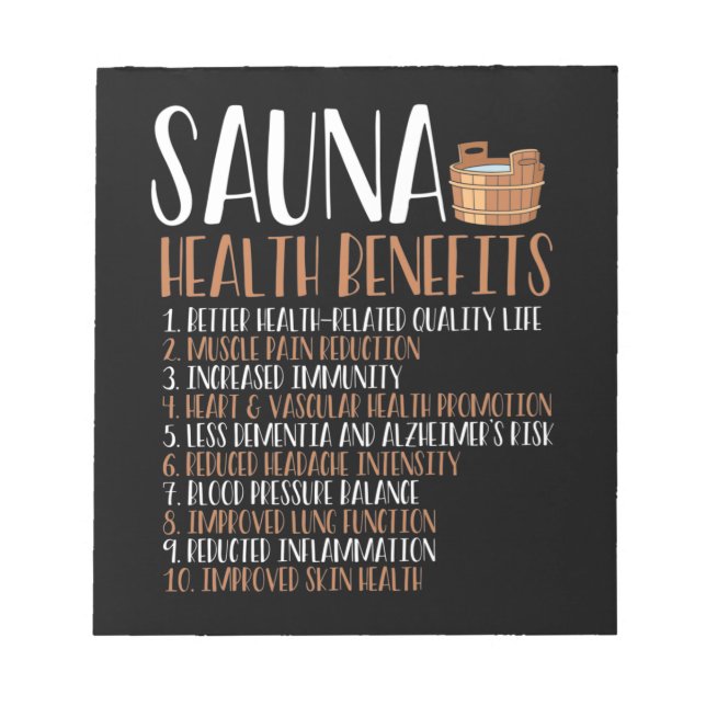 Bloco De Notas Benefícios para a saúde da sauna (Frente)