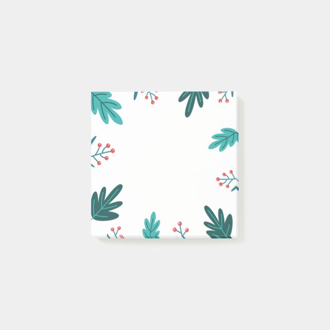 Bloco De Notas Berries e Folhas de Natal (Frente)