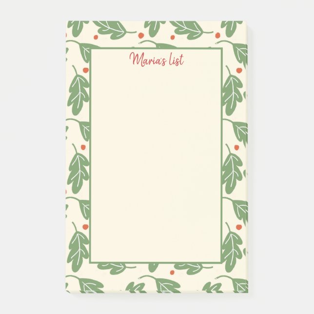 Bloco De Notas Berries Rustic Christmas Greenery (Frente)