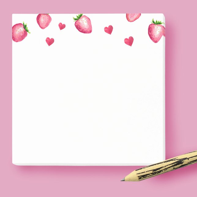 Bloco De Notas Berry First Festa de aniversário Strawberry Hearts (Criador carregado)