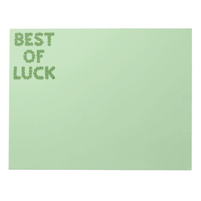 Bloco De Notas Best of Luck Clovers Greeting (Frente)