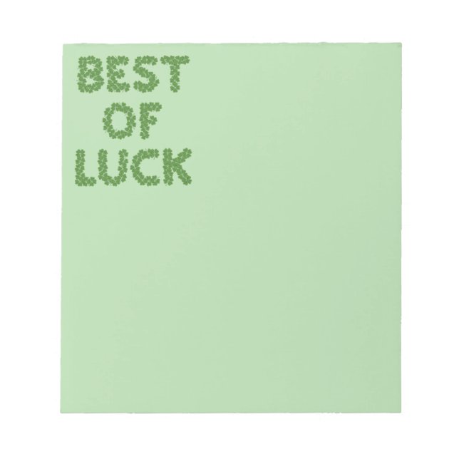 Bloco De Notas Best of Luck Clovers Greeting (Frente)