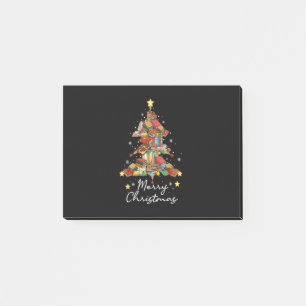 Bloco De Notas Biblioteca de Natal Merry Tree Book Lover Li