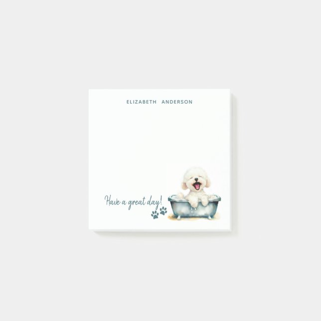 Bloco De Notas Bichon Frise Dog Personalizado (Frente)