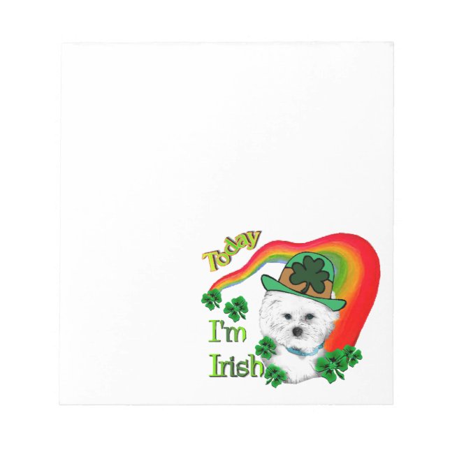 Bloco De Notas Bichon Frise St Patricks (Frente)