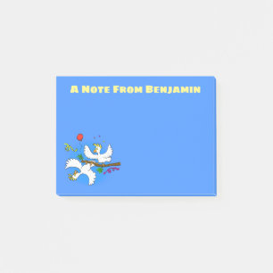 Bloco De Notas Bicicleta de pássaros engraçados