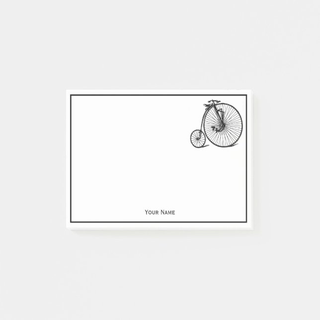 Bloco De Notas Bicicleta de Viagem Velocipede Penny Farthing (Frente)