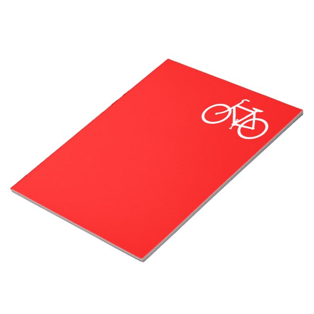 Bloco De Notas Bicicleta Vermelha e Branca (Inclinado)