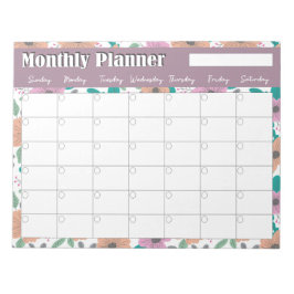 Bloco De Notas Big Bright Flowers Monthly Planner