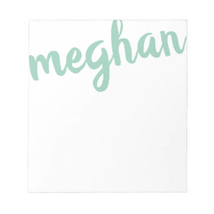 Bloco De Notas Big Name Mint Green Personalized Notepad