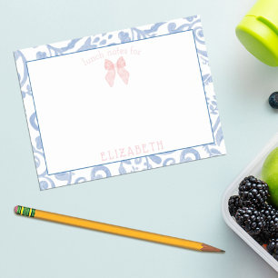 Bloco De Notas Bilhete de Almoço Personalizado Infantil Floral co
