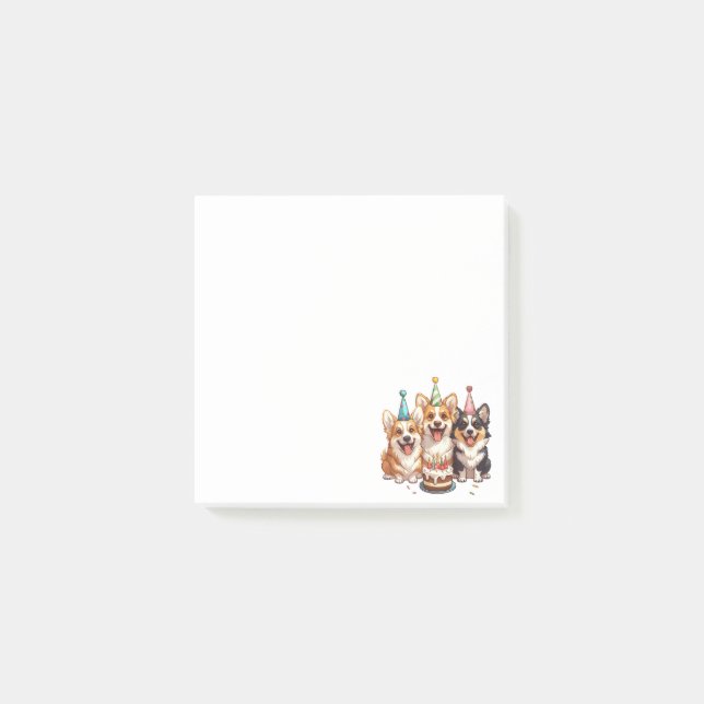 Bloco De Notas Birthday Corgi Dogs (Frente)
