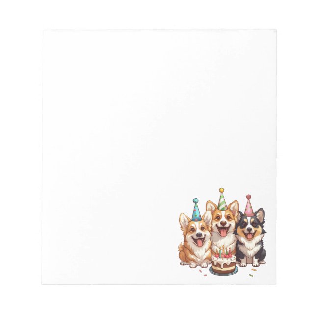 Bloco De Notas Birthday Corgi Dogs (Frente)