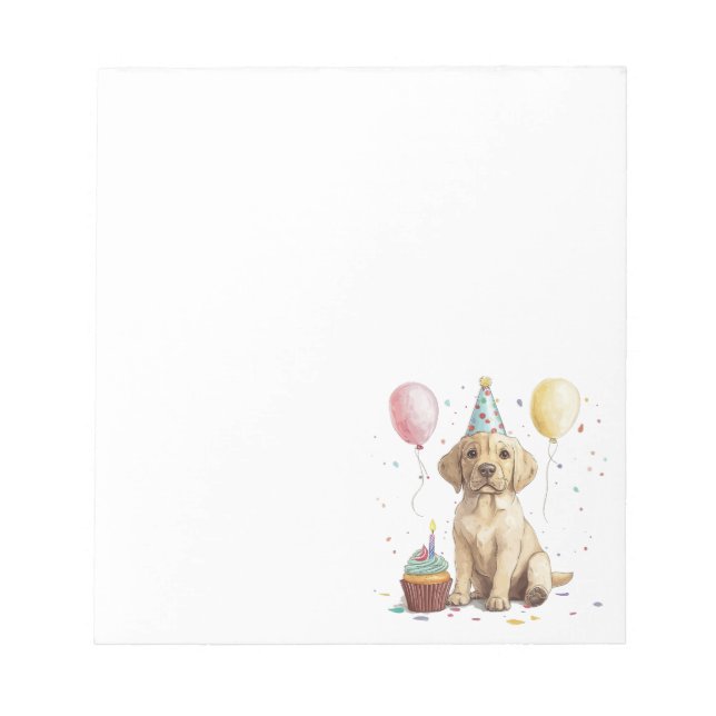 Bloco De Notas Birthday Labrador Retriever Dogs (Frente)