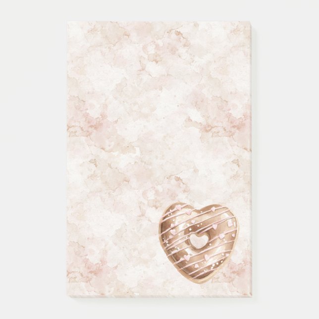 Bloco De Notas Biscoito Coração Rosa Chocolate (Frente)