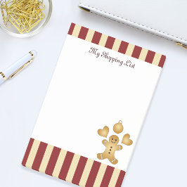 Bloco De Notas Biscoito de Natal com Faixa Vermelha Bonito Homem 