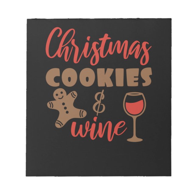 Bloco De Notas Biscoitos e vinhos de Natal (Frente)