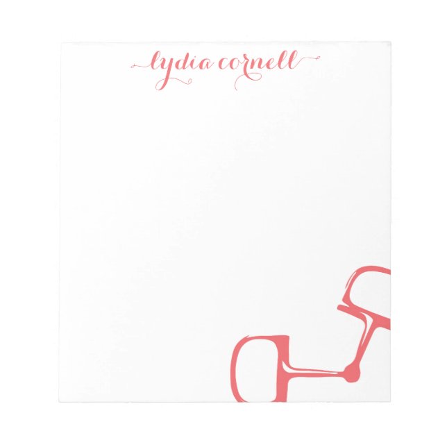 Bloco De Notas Bit Notepad de Cavalo Grande Dee Snaffle - Coral (Frente)