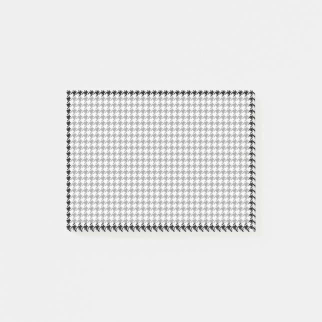Bloco De Notas Black and White Houndstooth by Shirley Taylor (Frente)