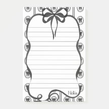Black Bow Notes 4x6 Sticky Notepad