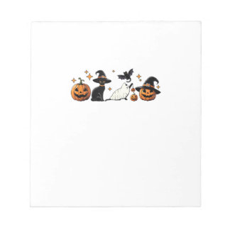 Bloco De Notas Black Cat Halloween Pumpkin Boo Ghost Witch Spooky