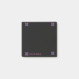 Bloco De Notas Black Notes with Pink & Purple Tiles