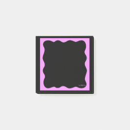 Bloco De Notas Black Notes with Squiggly Pink Frame 