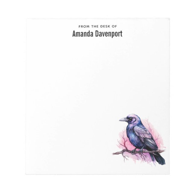 Bloco De Notas Black Raven em uma Ilustração de Ramificação (Frente)