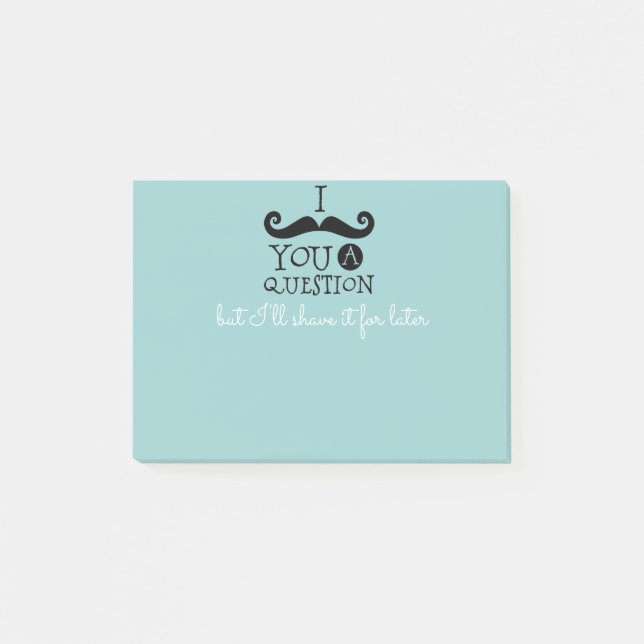 Bloco De Notas Black Robin Egg Blue Mustache Humor (Frente)