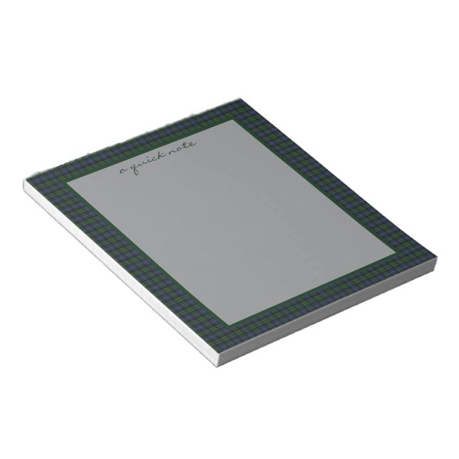 Bloco De Notas Black Watch Weathered Original Scottish Tartan  (Inclinado)