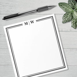 Bloco De Notas Black White Minimalist Monogram
