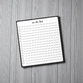 Bloco De Notas Black White To Do List Minimalist Teacher