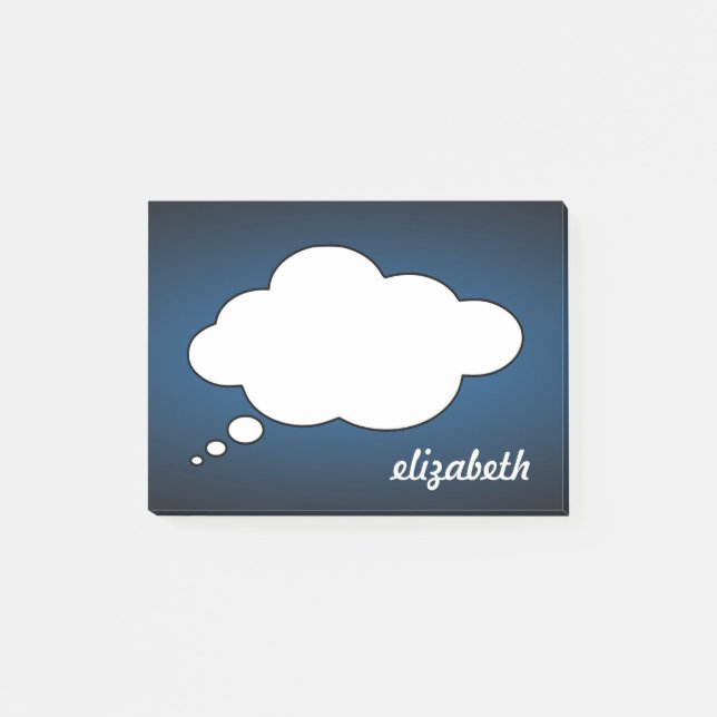 Bloco De Notas Blackboard Talk Bubble Nome Personalizado (Frente)