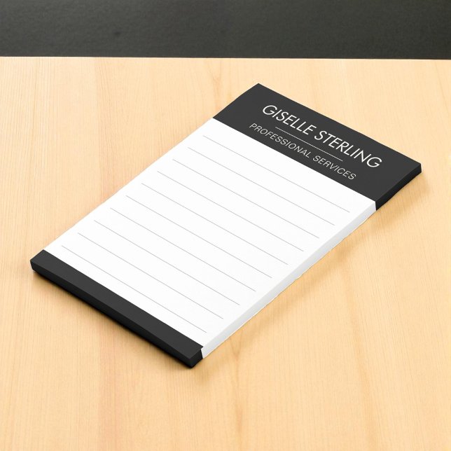 Bloco De Notas Blanco Preto Minimal Profissional Moderno Negócios (Criador carregado)