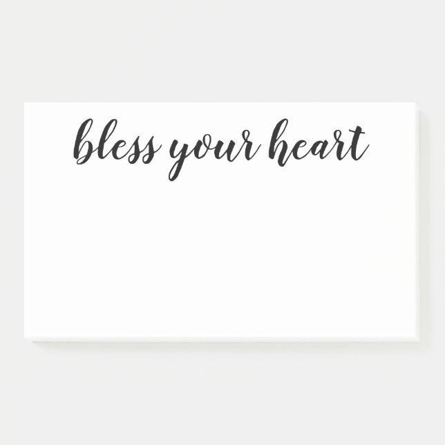 Bloco De Notas Bless Your Heart Black Script (Frente)