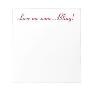 Bloco De Notas Bling Love Shiny Sparkly Girly Jewelry Jewels