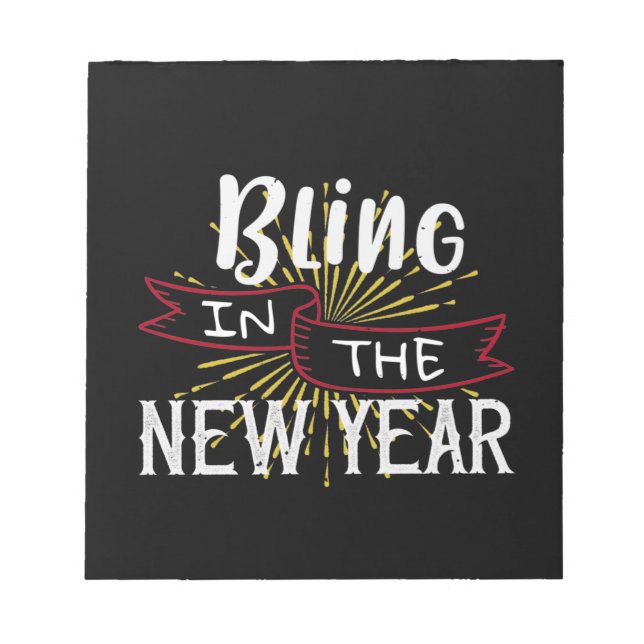 Bloco De Notas Bling No Ano Novo (Frente)