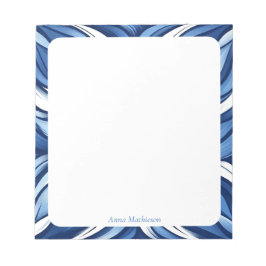 Bloco De Notas Bliss Azul Orgânico Floral Personalizado Desk