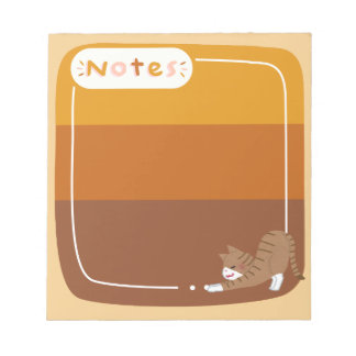 Bloco De Notas Bloc de notas diseño marrón con gatito