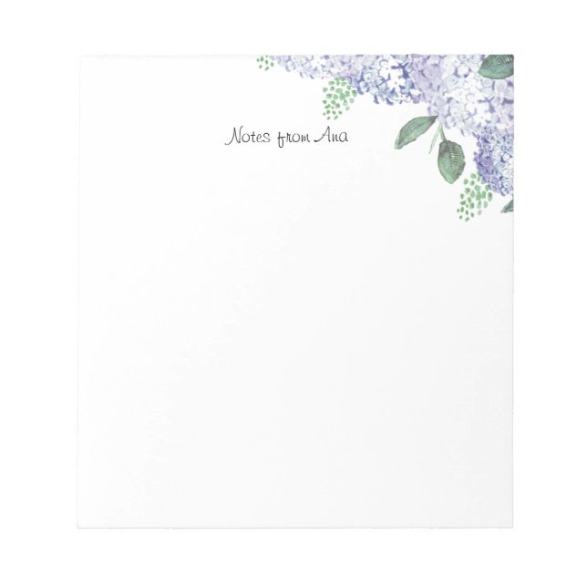 Bloco De Notas Bloc De Notas Hydrangeas (Frente)
