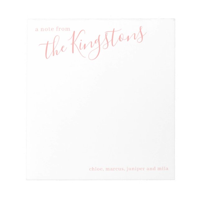 Bloco De Notas Bloco de Anotações do Script de Nome da Família, R (Frente)