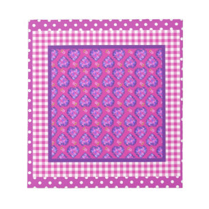 Bloco De Notas Bloco de notas, Corações e Flores, Verificações e