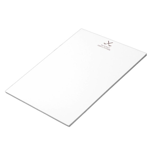 Bloco De Notas Bloco de Papel de carta de Golfe do Homem em Casta (Inclinado)