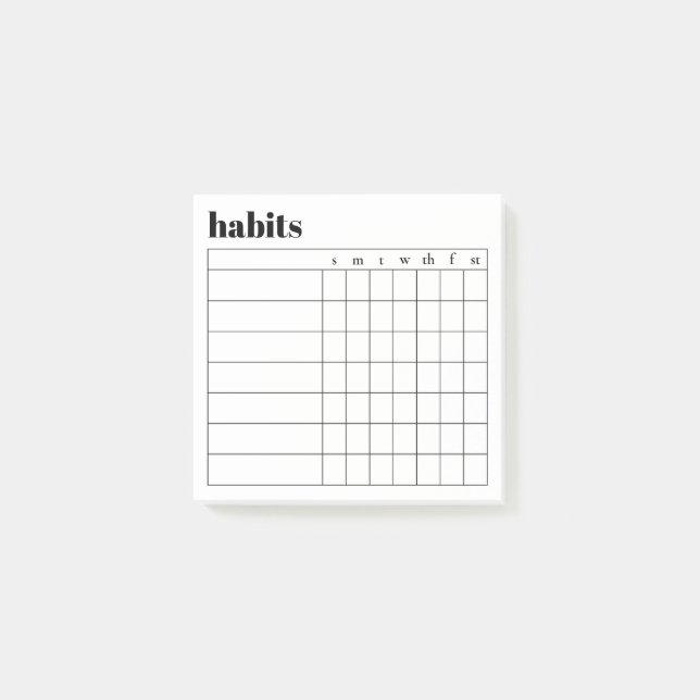 Bloco De Notas Blocos de Notas Adesivas de Hábitos Semanais Simpl (Frente)